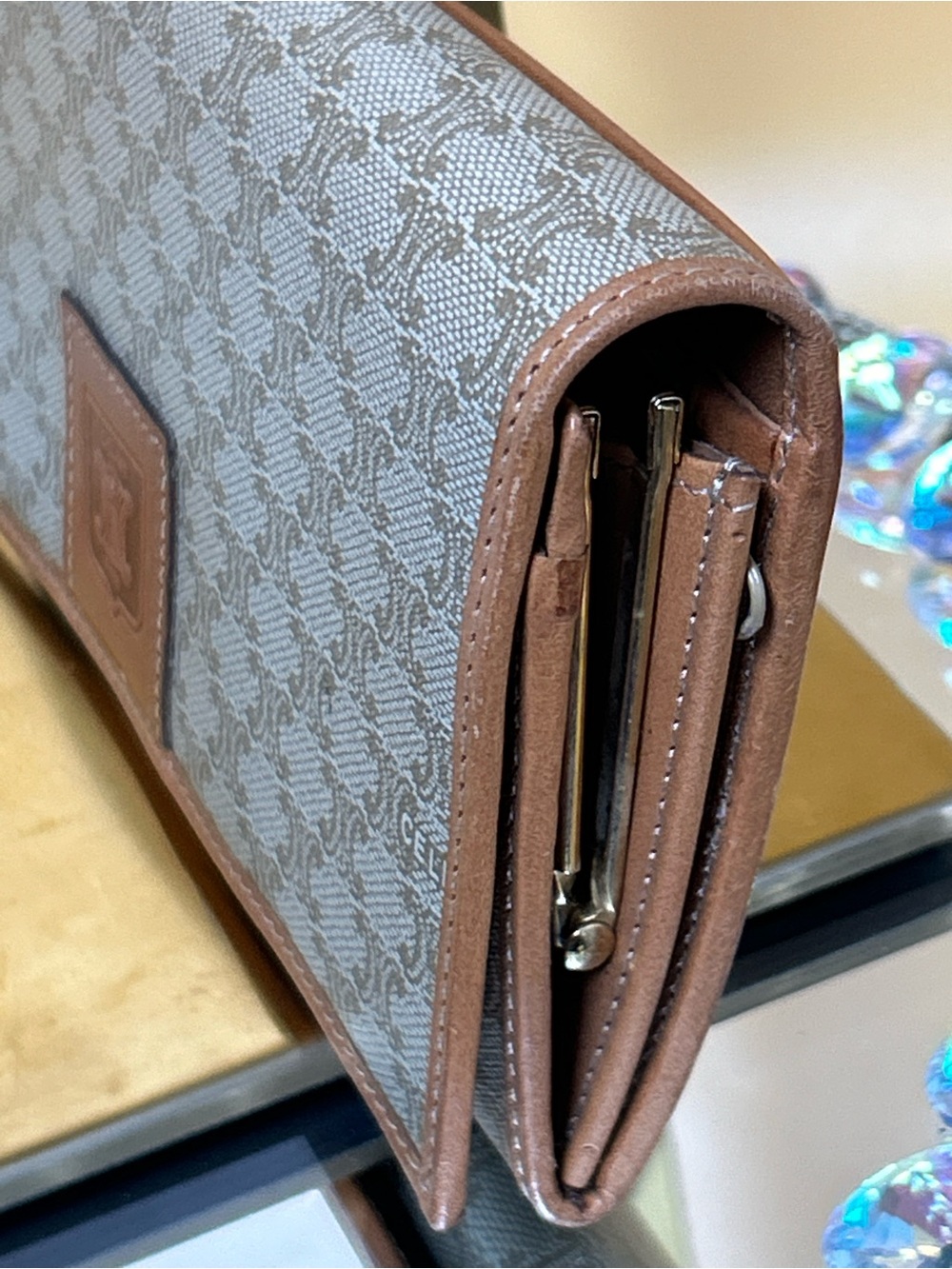 Celine Brown and Beige Triomphe Canvas Continental Wallet - Picture 3 of 16